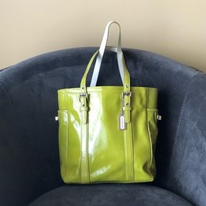 Coach Patent Leather Tote, Spring Green